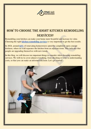 How to Choose the Right Kitchen Remodeling Services