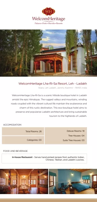 Book Resort in Leh Ladakh | WelcomHeritage Lha-Ri-Sa Resort in Numbra Valley