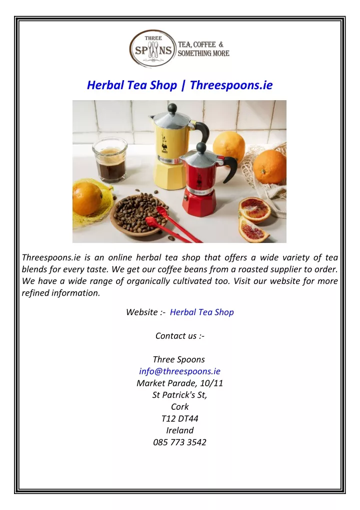 herbal tea shop threespoons ie