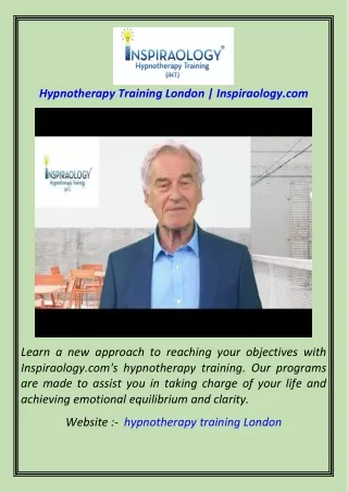 Hypnotherapy Training London  Inspiraology.com