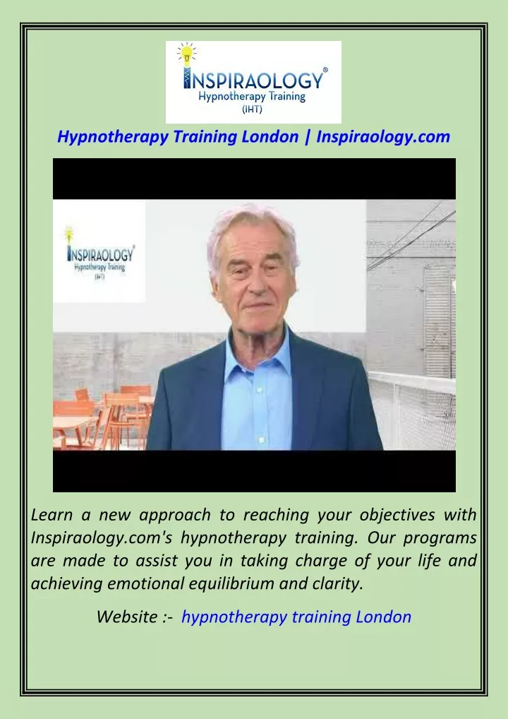 hypnotherapy training london inspiraology com