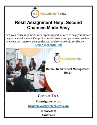 Resit Assignment Help Second Chances Made Easyy