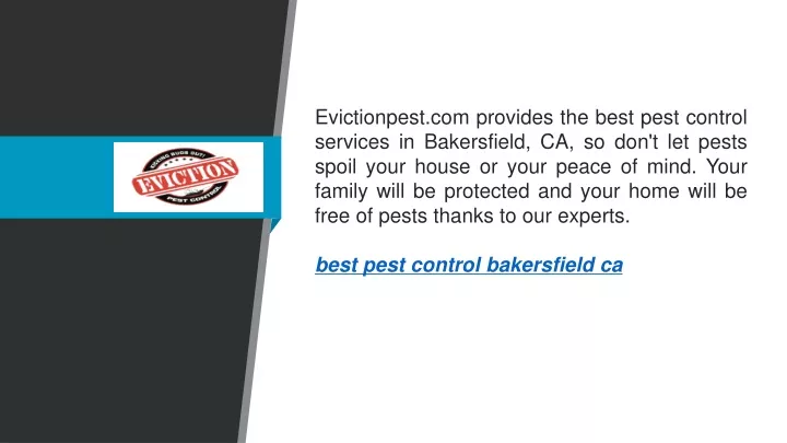 evictionpest com provides the best pest control