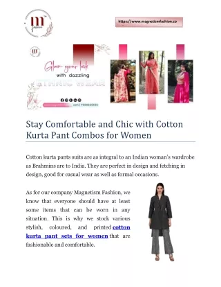 Customization kurta pant set