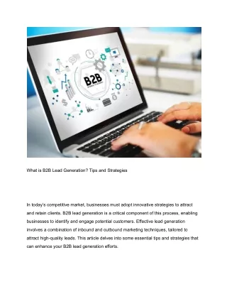what is b2b lead generation tips and strategies