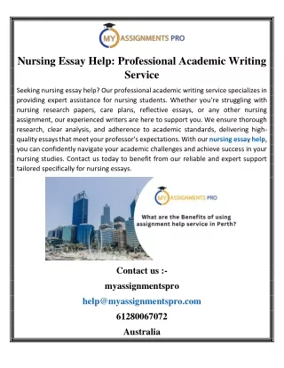 Nursing Essay Help Professional Academic Writing Service