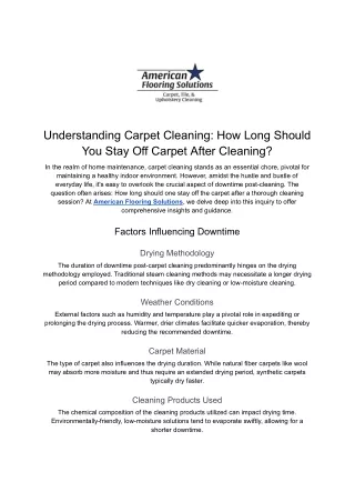 understanding carpet cleaning how long should