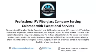 Professional RV Fiberglass Company - AKFiberglassWorks.com