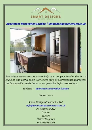 Apartment Renovation London  Smartdesignsconstructors.uk