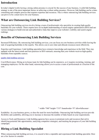 Outsourcing Link Building Services: A Smart Move for Your Business