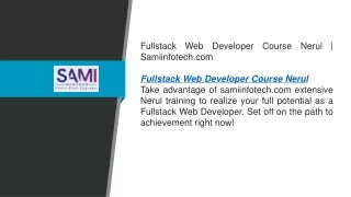 fullstack web developer course nerul samiinfotech