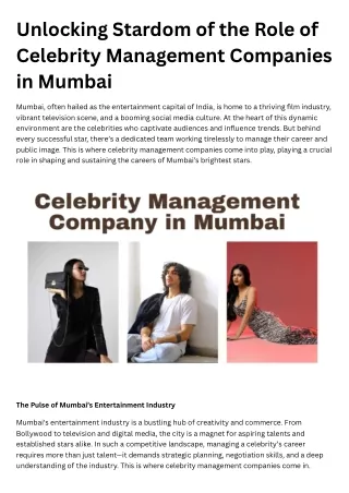 How Celebrity Management Companies Drive Success in Mumbai