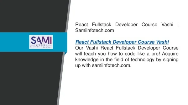 react fullstack developer course vashi