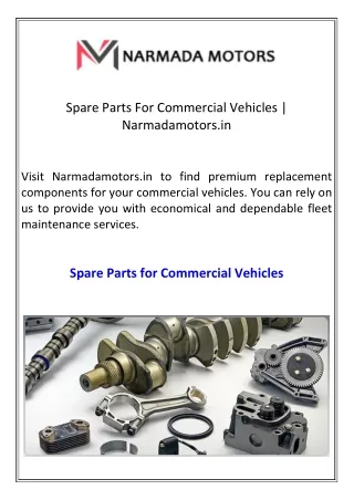 Spare Parts For Commercial Vehicles Narmadamotors.in