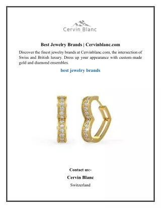 Best Jewelry Brands  Cervinblanc