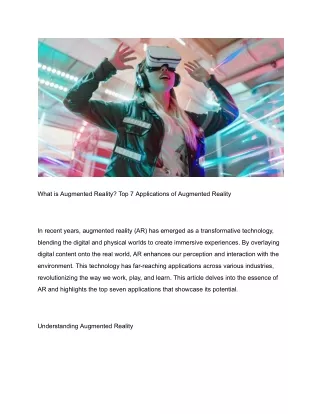 what is augmented reality top 7 applications