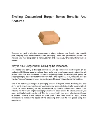 exciting customized burger boxes benefits