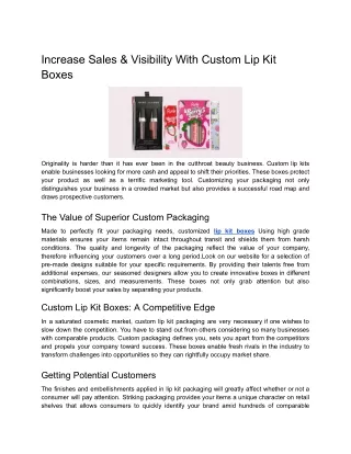 increase sales visibility with custom
