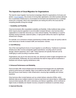 The Imperative of Cloud Migration for Organizations