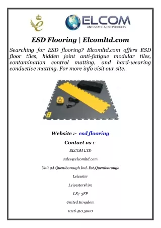esd flooring elcomltd com