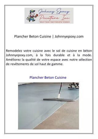 Plancher Beton Cuisine  Johnnyepoxy.com