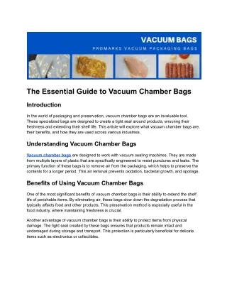 vacuum chamber bags