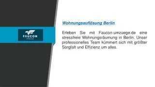 Wohnungsauflösung Berlin  Faucon-umzuege.de