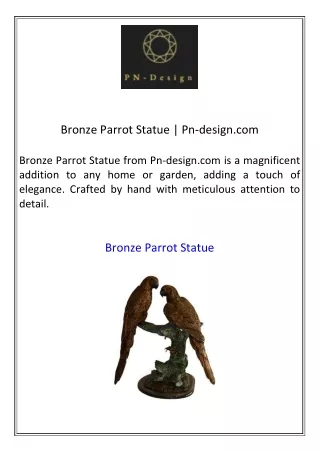 bronze parrot statue pn design com