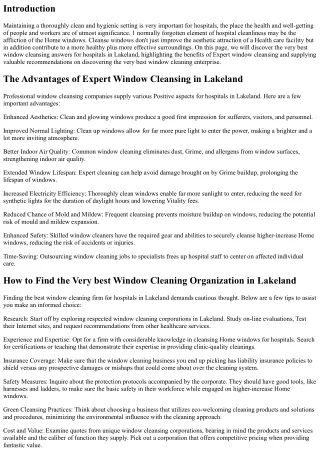 Medical center-Grade Cleanse: The ideal Window Cleansing Methods for Hospitals i