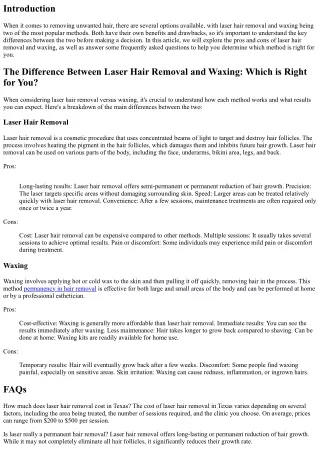 The Difference Between Laser Hair Elimination and Waxing: Which can be Right for