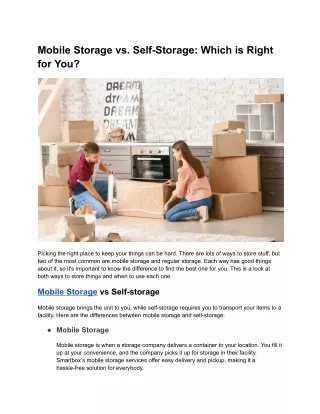 Mobile Storage vs. Self-Storage_ Which is Right for You