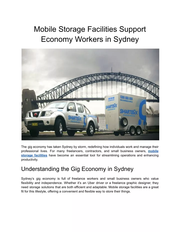 mobile storage facilities support economy workers