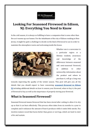 Looking For Seasoned Firewood in Edison, NJ Everything You Need to Know