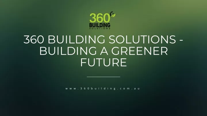 360 building solutions building a greener future