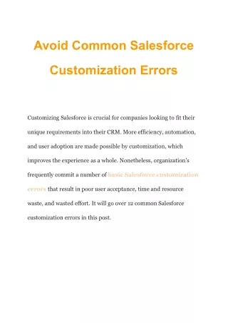 Top Tips to Prevent Salesforce Customization Mistakes