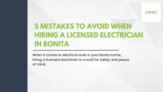 5 Mistakes to Avoid When Hiring a Licensed Electrician in Bonita