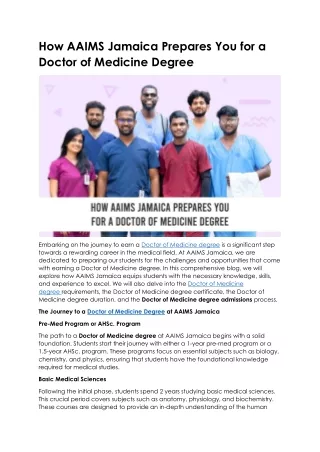 Doctor of Medicine degree admissions