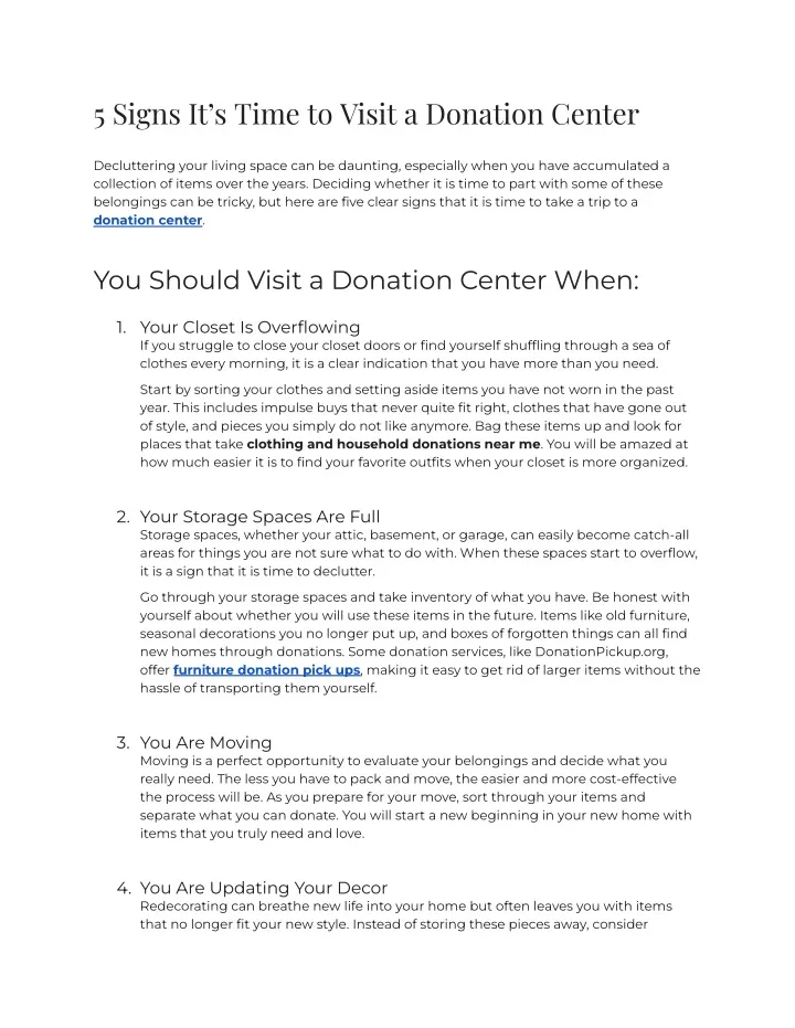 5 signs it s time to visit a donation center