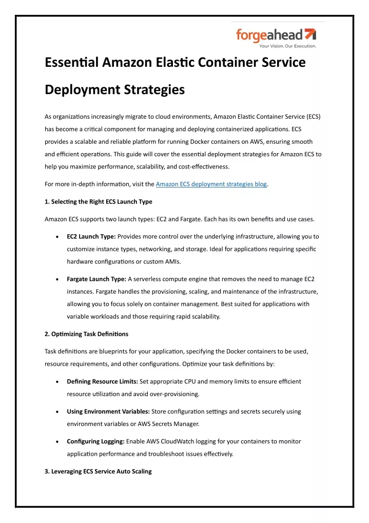 essential amazon elastic container service