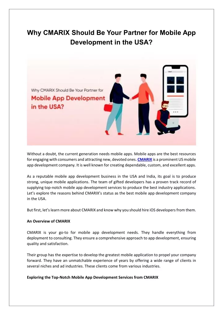 why cmarix should be your partner for mobile