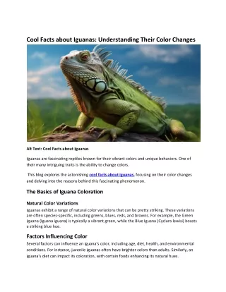 Cool Facts About Iguanas: Discover Their Fascinating World