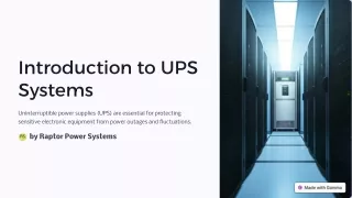 Introduction to UPS Systems