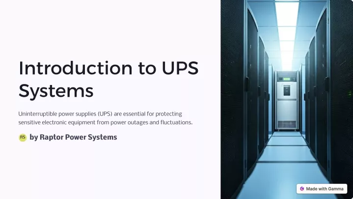 introduction to ups systems