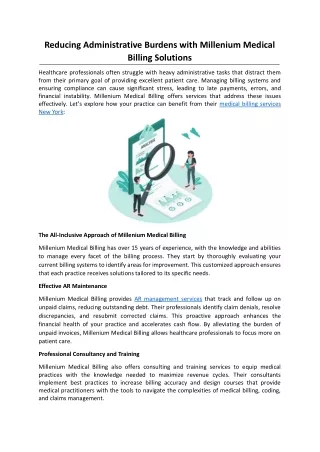 Reducing Administrative Burdens with Millenium Medical Billing Solutions