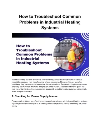 How to Troubleshoot Common Problems in Industrial Heating Systems