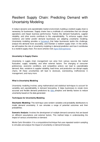 Resilient Supply Chain_ Predicting Demand with Uncertainty Modeling