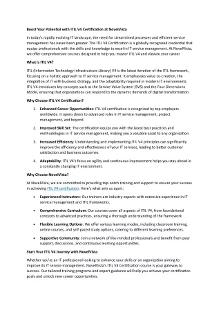 ITIL V4 Article