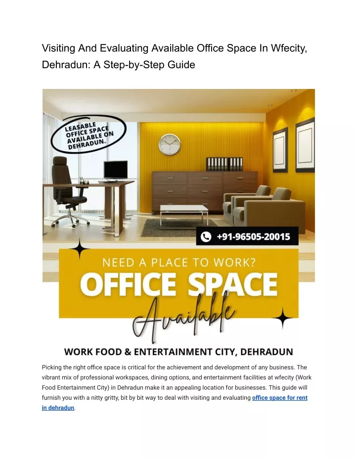 visiting and evaluating available office space