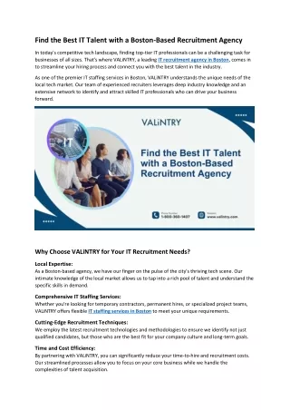 Find the Best IT Talent with a Boston