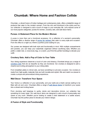 Chumbak_ Where Home and Fashion Collide